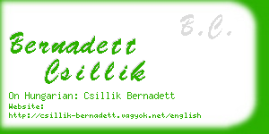 bernadett csillik business card